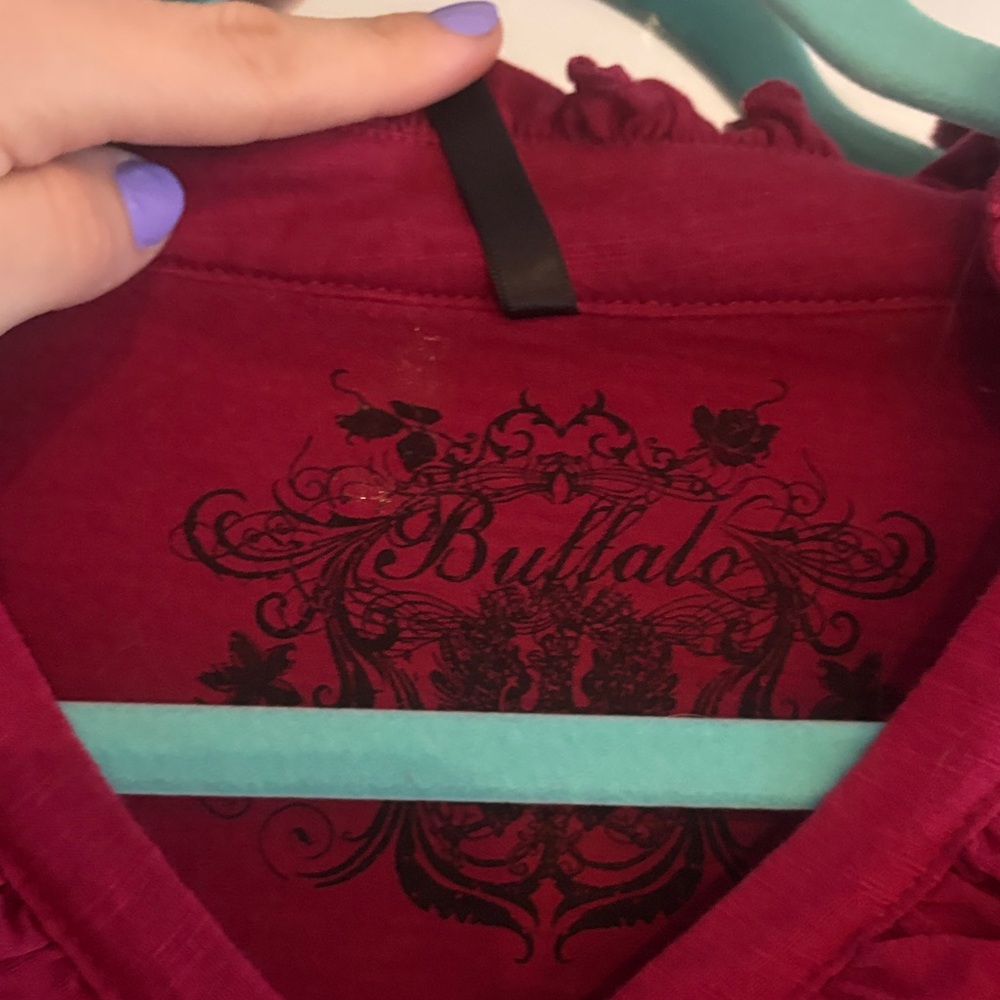 Buffalo David Bitton Crimson Ruffle Blouse - Picture 7 of 12
